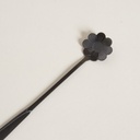 SET X 6 CUCHARAS DE ACERO NEGRO DISEÑO FLOR 18CM