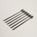 SET X 6 CUCHARAS DE ACERO NEGRO DISEÑO PALA 17CM