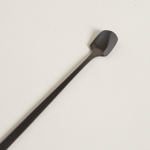 SET X 6 CUCHARAS DE ACERO NEGRO DISEÑO PALA 17CM