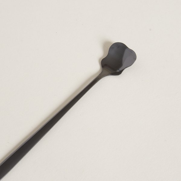 SET X 6 CUCHARAS DE ACERO NEGRO DISEÑO RECTO 15CM