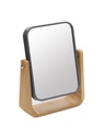 ESPEJO DE TOCADOR DOBLE FAZ RECTANGULAR 13 X 17 CM BASE MADERA EP16937