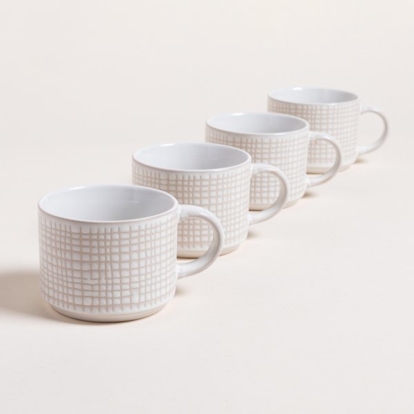 SET X 4 TAZAS SQUARES EN RACK 285 ML
