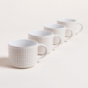 SET X 4 TAZAS SQUARES EN RACK 285 ML