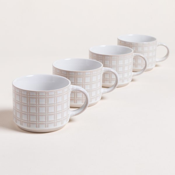 SET X 4 TAZAS CUBES EN RACK 285 ML