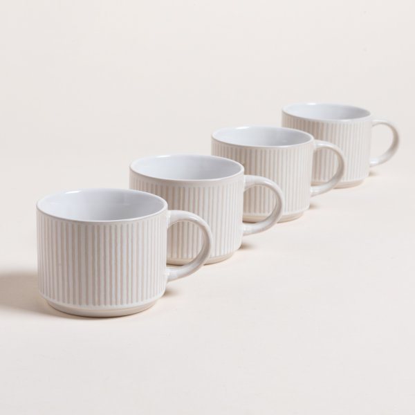 SET X 4 TAZAS GRATED EN RACK 285 ML