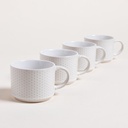 SET X 4 TAZAS DOTTS EN RACK 285 ML