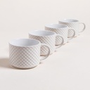 SET X 4 TAZAS RHOMBUSES EN RACK 285 ML