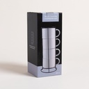 SET X 4 TAZAS RHOMBUSES EN RACK 285 ML