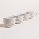 SET X 4 TAZAS SQUARES EN RACK 230 ML