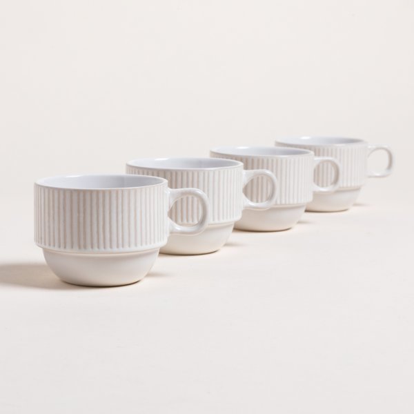 SET X 4 TAZAS GRATED EN RACK 230 ML