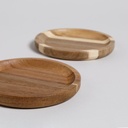 SET X 2 BANDEJITAS REDONDAS DE ACACIA 12 CM