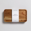 SET X 2 BANDEJITAS RECTANGULARES DE ACACIA 20X11 C