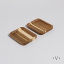 SET X 2 BANDEJITAS RECTANGULARES DE ACACIA 12X9 CM