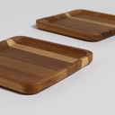 SET X 2 BANDEJITAS CUADRADAS DE ACACIA 15 CM