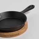 PROVOLETERA REDONDA DE HIERRO CON BASE DE ACACIA 2