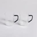 SET X 2 MUGS DE BOROSILICATO CON MANGO NEGRO 360 