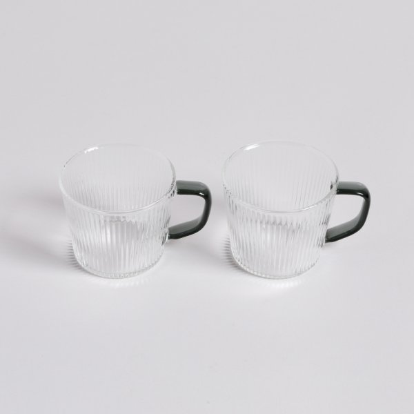 SET X 2 MUGS DE BOROSILICATO CON MANGO NEGRO 300 M
