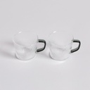 SET X 2 MUGS DE BOROSILICATO CON MANGO NEGRO 300 M