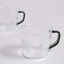 SET X 2 MUGS DE BOROSILICATO CON MANGO NEGRO 300 M