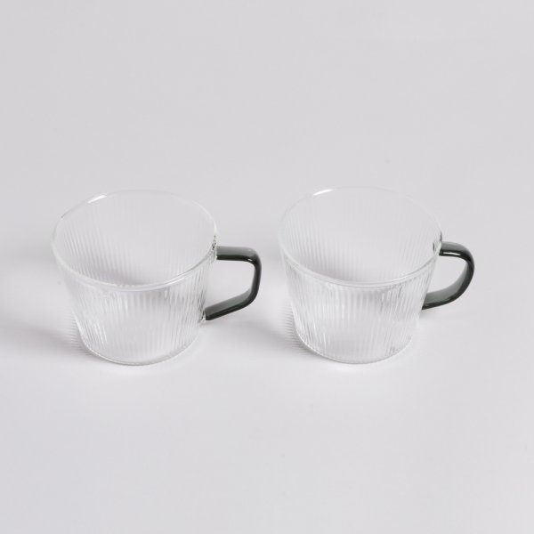SET X 2 MUGS DE BOROSILICATO CON MANGO NEGRO 110 ML VASSA HOME