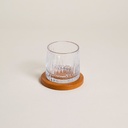 VASO DE WHISKY CON BASE DE MADERA