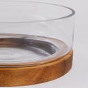 BOWL DE VIDRIO CON BASE DE ACACIA 1,8 L VASSA HOME