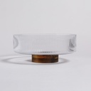BOWL DE VIDRIO CON BASE DE ACACIA 2,7 L