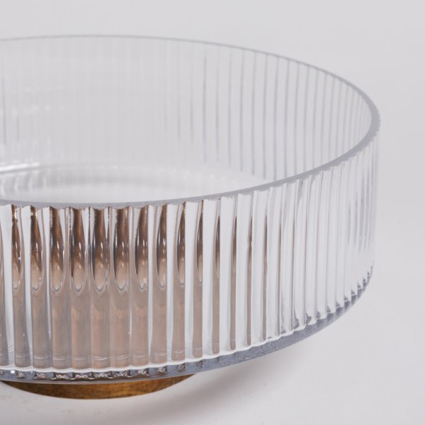 BOWL DE VIDRIO CON BASE DE ACACIA 1,2 L