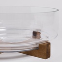 BOWL DE VIDRIO CON BASE DE ACACIA 3,6 L