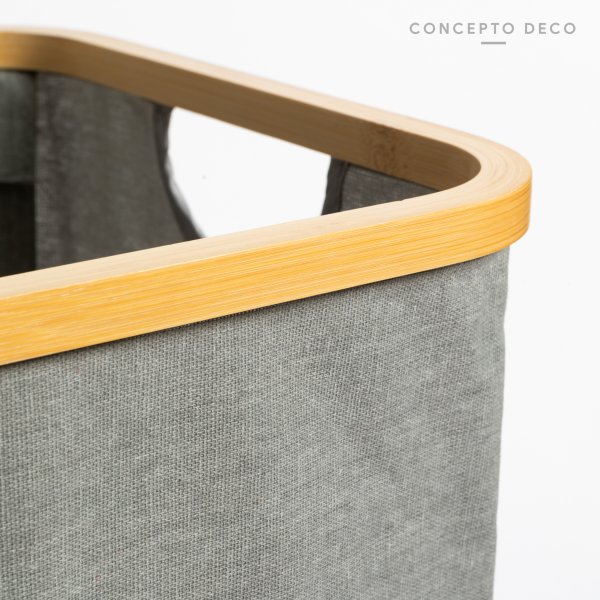 CESTO LAUNDRY RULES CUADRADO GRIS 47X33CM