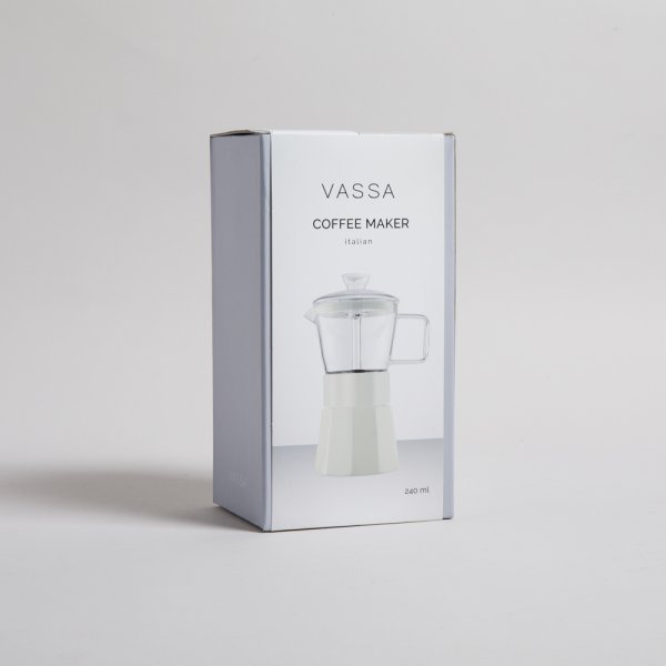CAFETERA TIPO ITALIANA DE BOROSILICATO 240 ML VASSA HOME