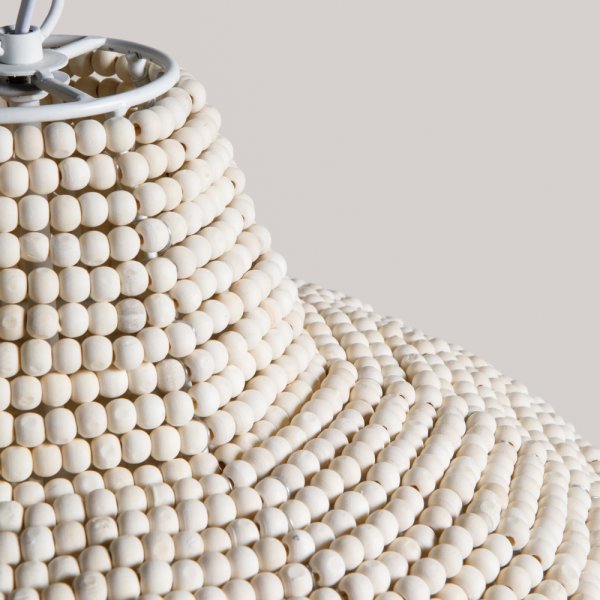 LAMPARA COLGANTE DE ACERO Y MADERA 52X59 CM