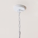 LAMPARA COLGANTE DE ACERO Y MADERA 52X59 CM