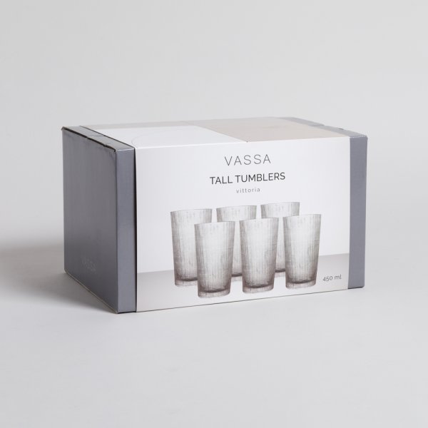 SET X 6 VASOS ALTOS VITTORIA 450 ML VASSA HOME