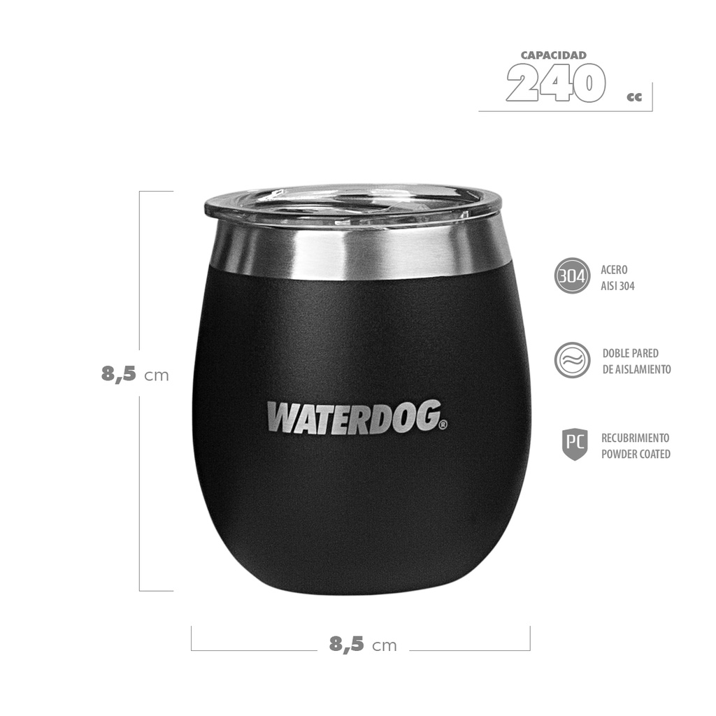 COPON 240 CC NEGRO ACERO INOX  WATERDOG