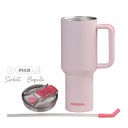 VASO DOBLE PARED 1200 CC ROSA ACERO INOX WATERDOG