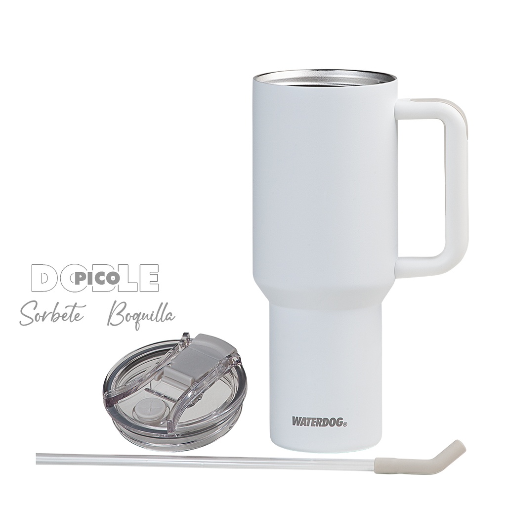 VASO DOBLE PARED 1200 CC BLANCO ACERO INOX WATERDOG
