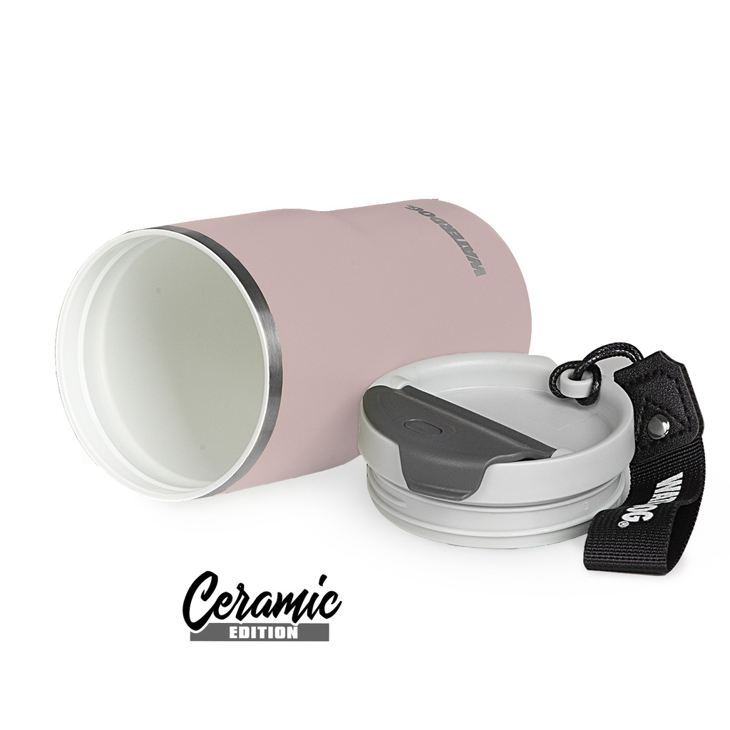 VASO DOBLE PARED CERAMICA 480 CC ROSA ACERO AISI 304 WATERDOG CLYDE