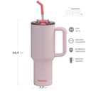 VASO DOBLE PARED 1200 CC ROSA ACERO INOX WATERDOG