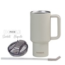 VASO DOBLE PARED 900 CC CENIZA ACERO INOX WATERDOG
