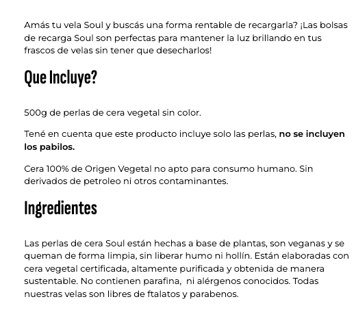 VELAS EN PERLAS BLANCA 500 GES SOUL CANDLE