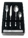 SET CUBIETOS X 24 PIEZAS BISTRO NEGRO ACERO INOXIDABLE VOLF