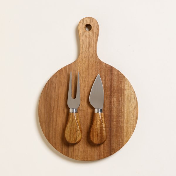 TABLA Y UTENSILIOS PARA QUESO DE ACACIA KIKAR 25X1