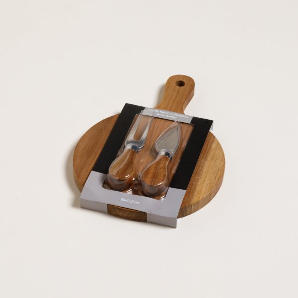 TABLA Y UTENSILIOS PARA QUESO DE ACACIA KIKAR 25X1