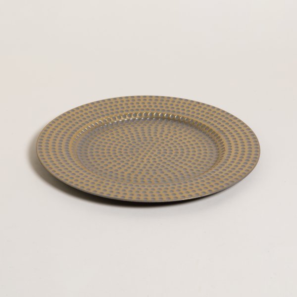 PLATO DE SITIO GREY & GOLD RAYAS 33 CM