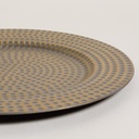 PLATO DE SITIO GREY & GOLD RAYAS 33 CM