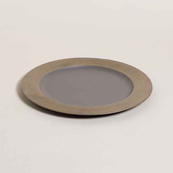 PLATO DE SITIO GREY & GOLD FACET 33 CM