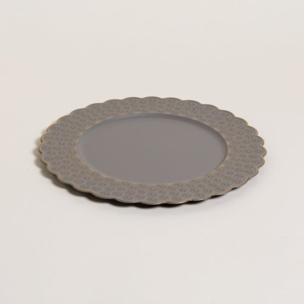 PLATO DE SITIO GREY & GOLD FLORES 33 CM