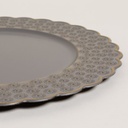 PLATO DE SITIO GREY & GOLD FLORES 33 CM