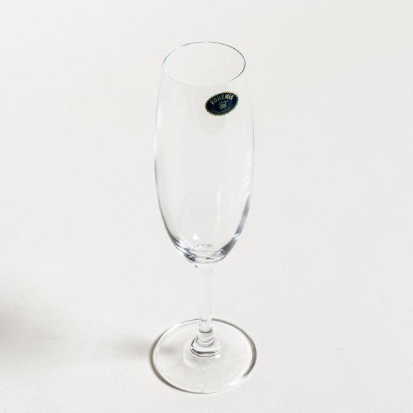 SET X 6 COPAS DE CHAMPAGNE DE CRISTAL DE BOHEMIA S